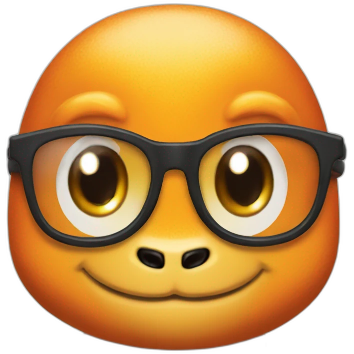 Charmander with glasses emoji