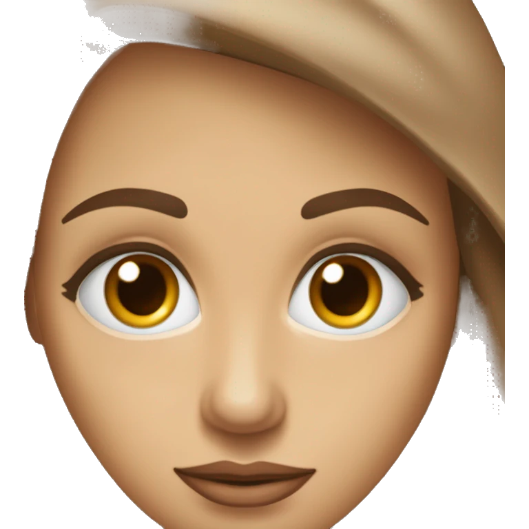 Une femme voilée avec un visage fin ovale avec des longs cils et les yeux marrons  emoji