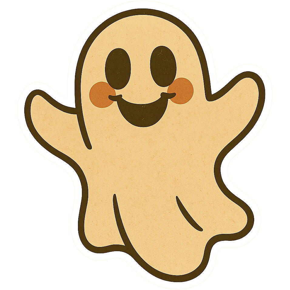 Create images of happy retro ghosts, pumpkins, spiders, witches for stickers. Use this image for inspiration. emoji