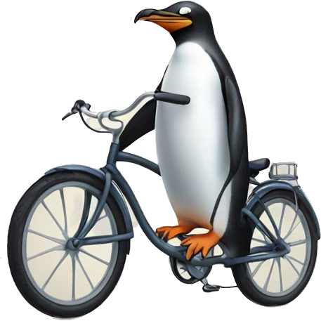 penguin on a bike emoji