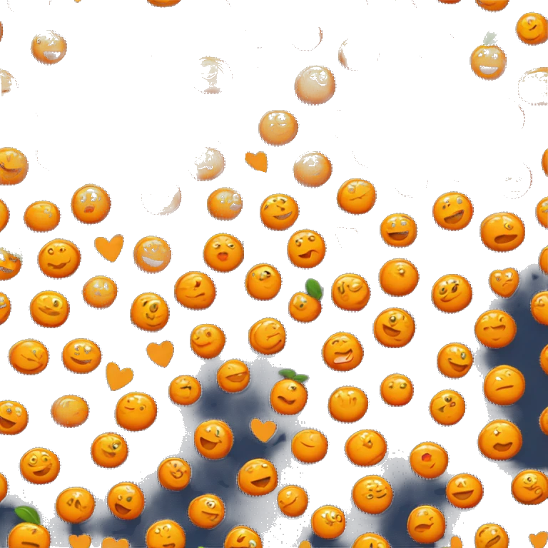 Happy orange with heart eyes emoji