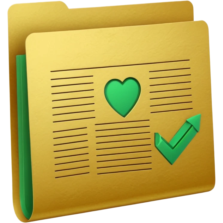 documents with golden and green colours emoji