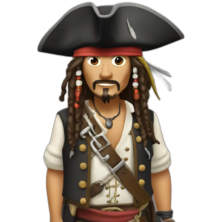 jack sparrow with iphone emoji