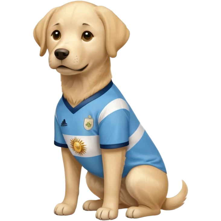 Labrador usando camisa da Argentina full body  emoji
