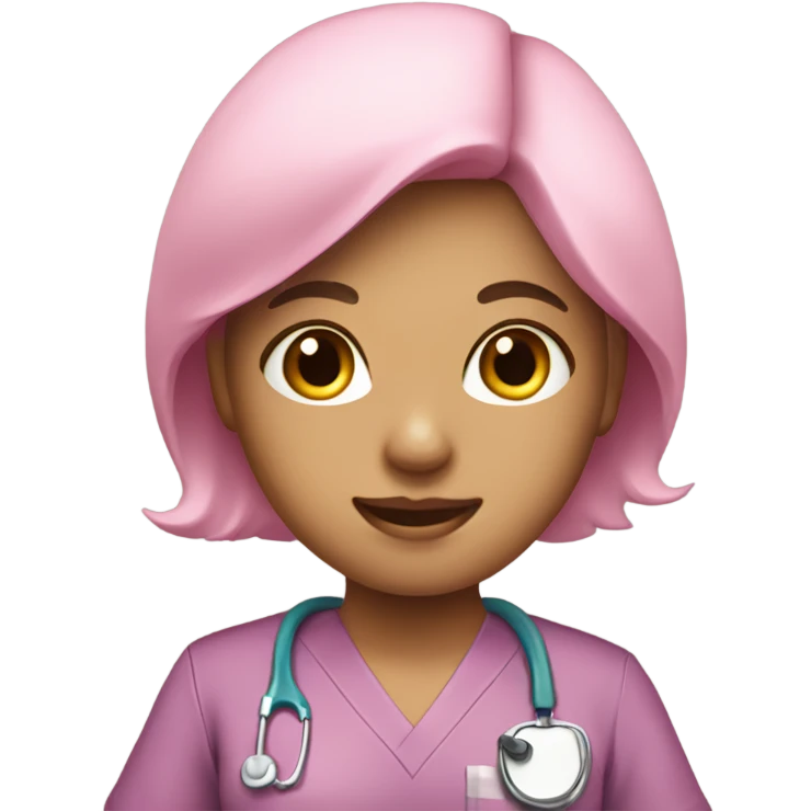 girl nurse in pink scrubs  emoji