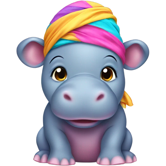 baby hippo wearing durag  emoji