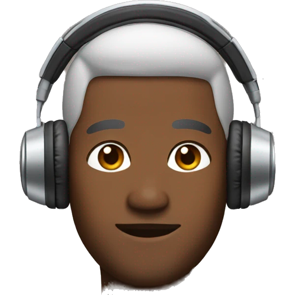 brown skin man with a pair of headphones on emoji