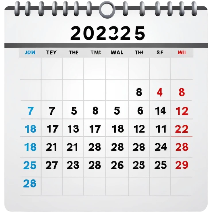 calendar with 2025 written on it emoji