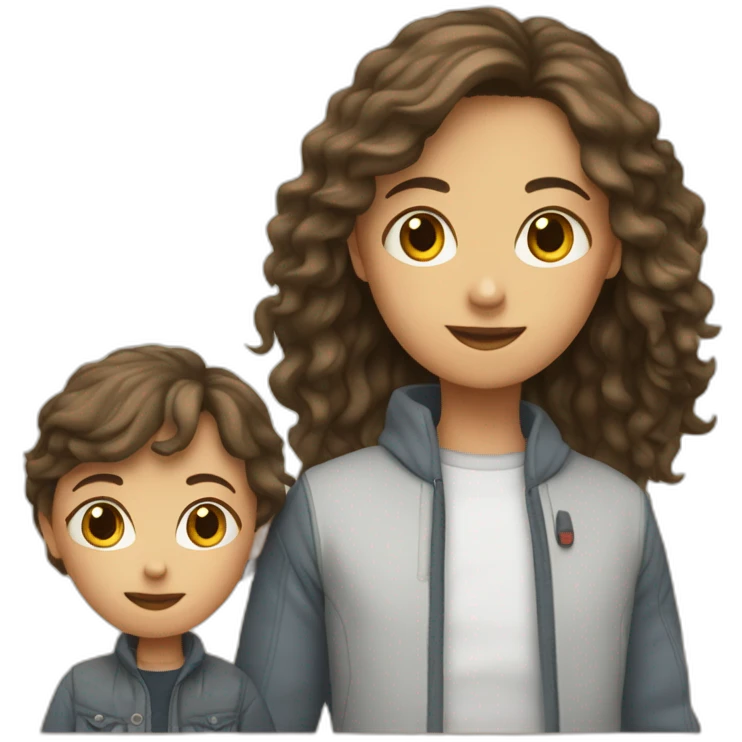 Une fille a côté d'un garçon emoji