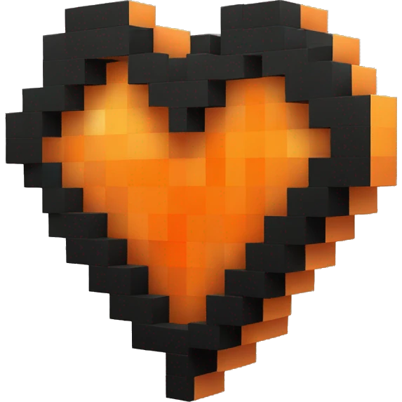 minecraft heart half orange half black emoji