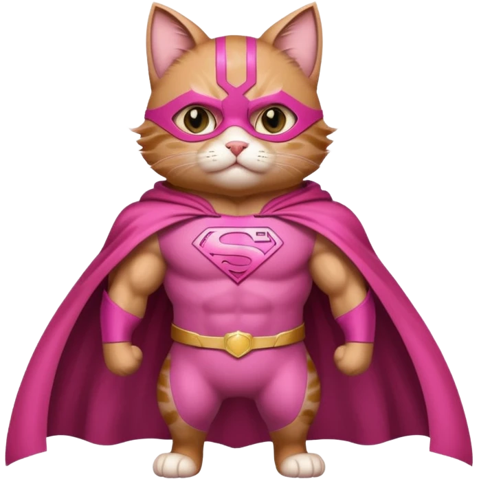 pink superhero cat emoji
