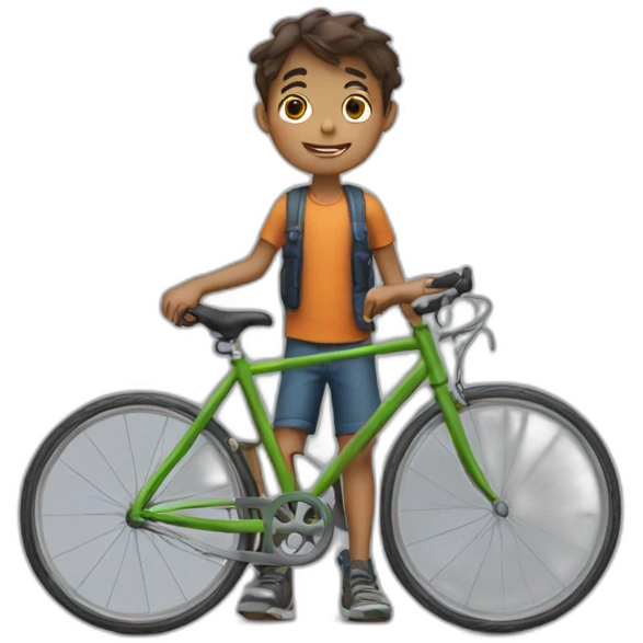a boy with a bicycle emoji