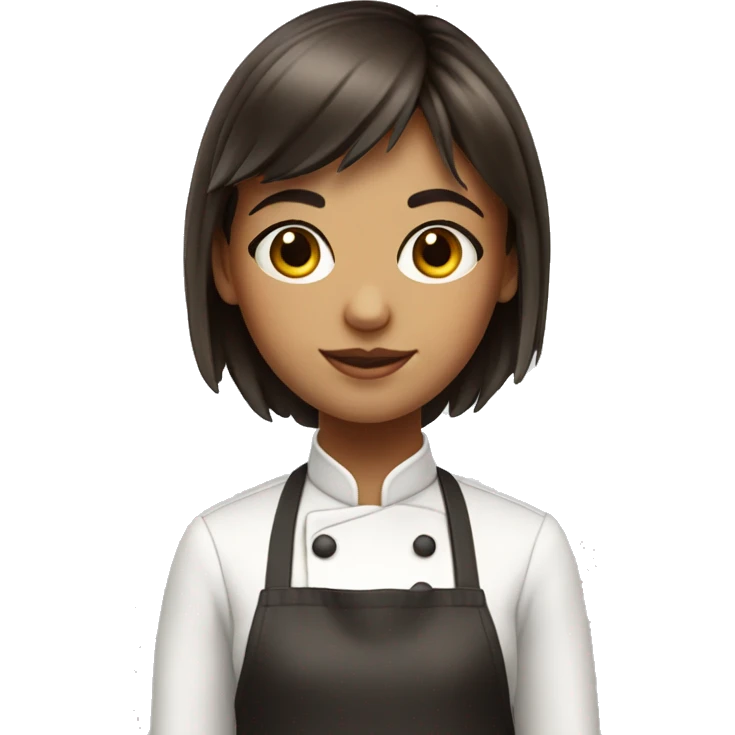Pastry chef girl brunette with bangs emoji