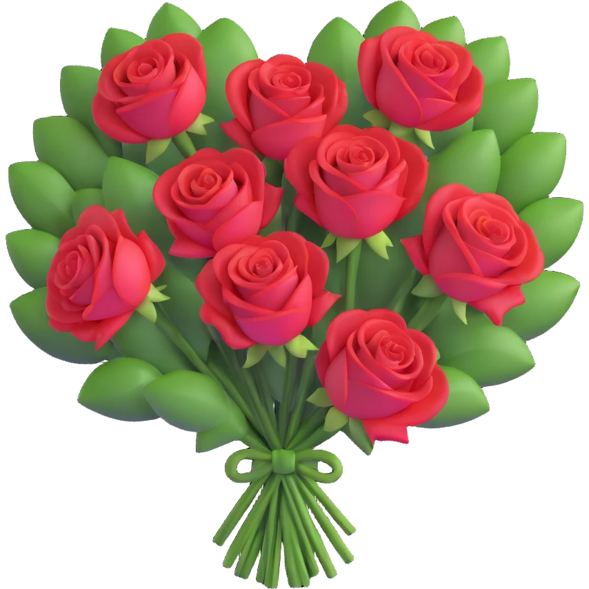 heart-shaped bouquet of red roses emoji