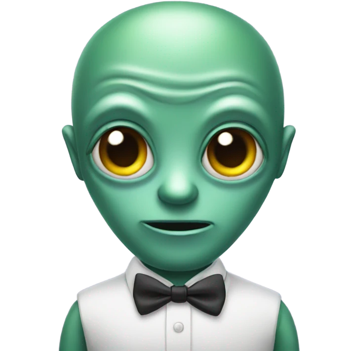 Alien with a bow tie  emoji