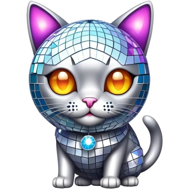 Disco ball cat emoji