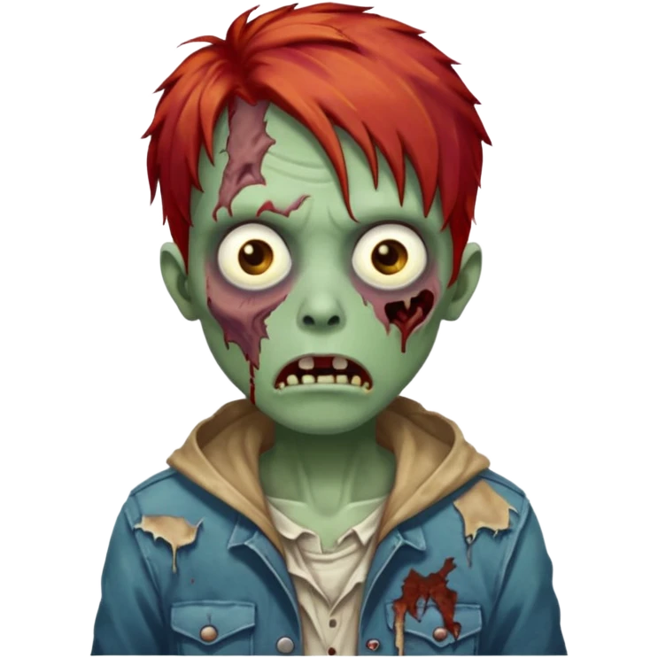 Zombie with red hair emoji