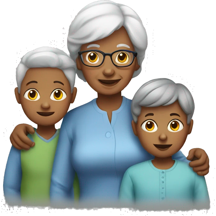 Grandma with a boy and girl emoji