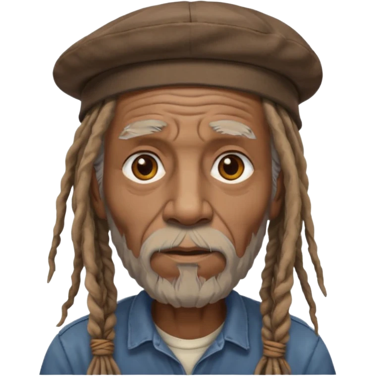dreadlocks old man, cap hat emoji