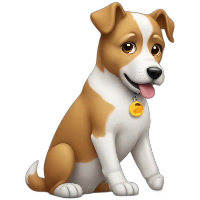 A informatic dog Whit a laptop emoji