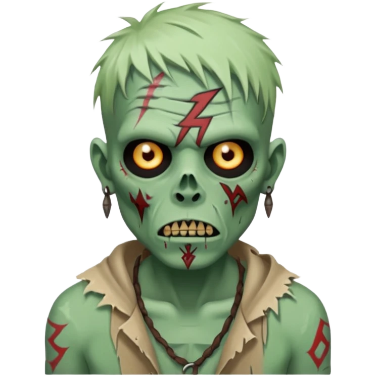 zombie with tribal tattoo emoji