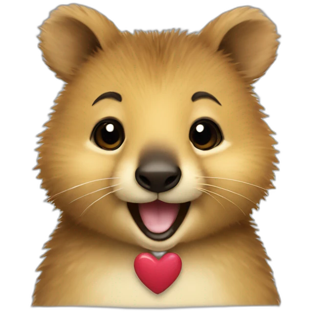 Happy Quokka with heart emoji