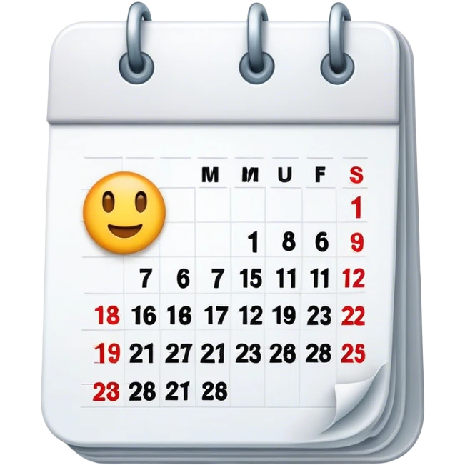 a calendar of first weekend of april emoji
