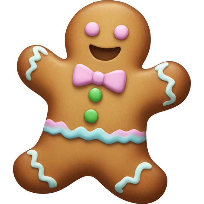 Pastel gingerbread man emoji