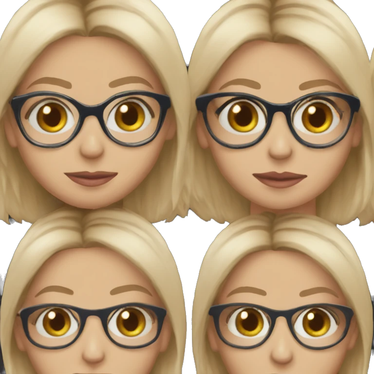 Michelle geller blue eyes wearing black glasses  emoji