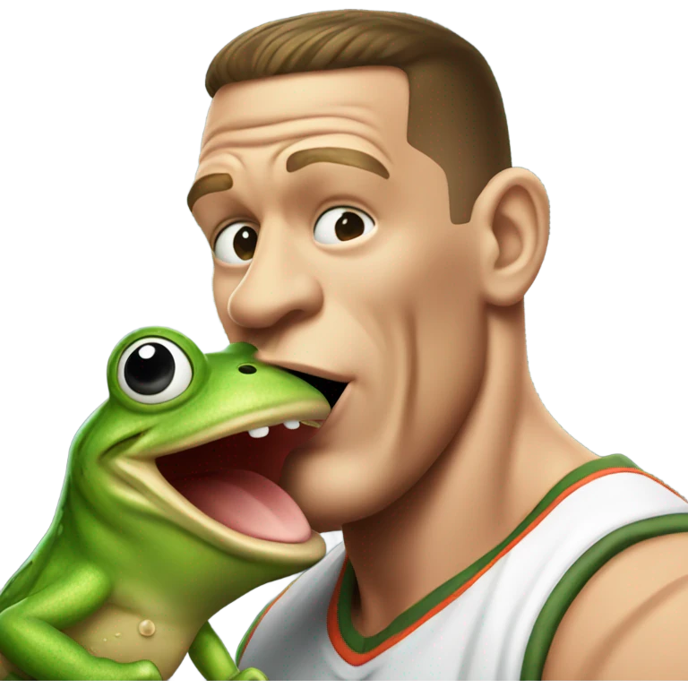 John cena kissing a frog  emoji