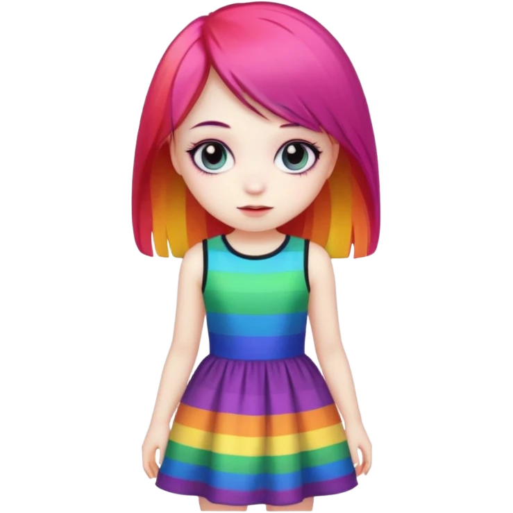 Emo girl in rainbow  emoji
