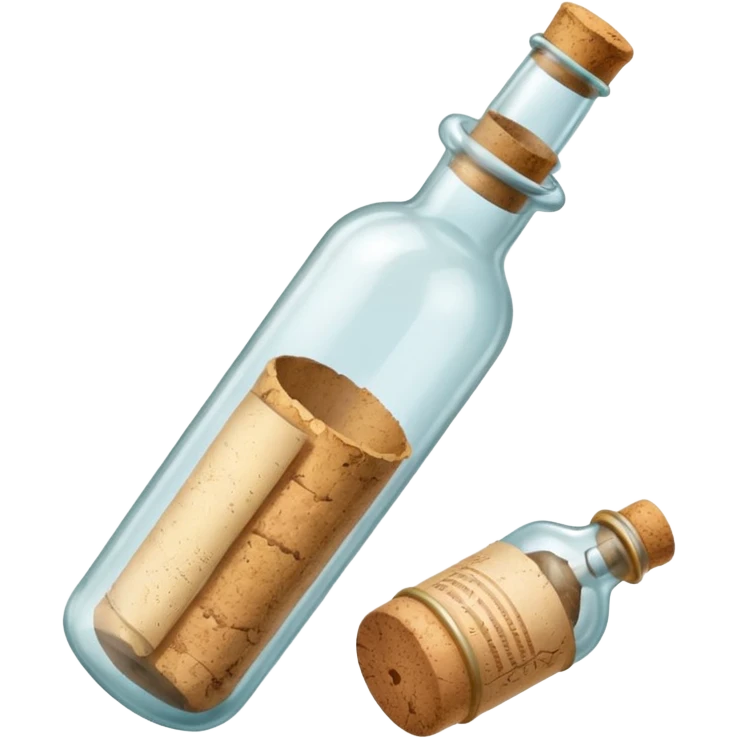 message bottle with paper inside emoji