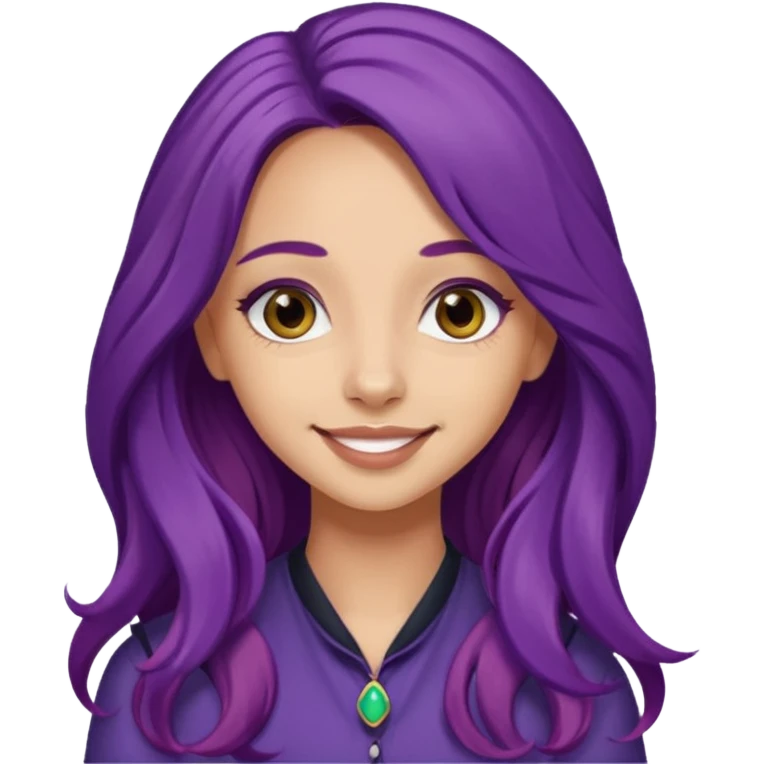 Jade Thirlwall with long purple hair emoji