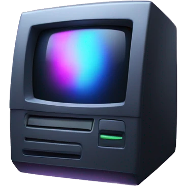 Dark iridescent computer glowing emoji