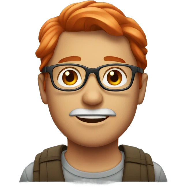 male, red hair metal glasses emoji