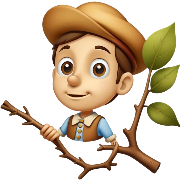 Pinnochio with a branch nose  emoji