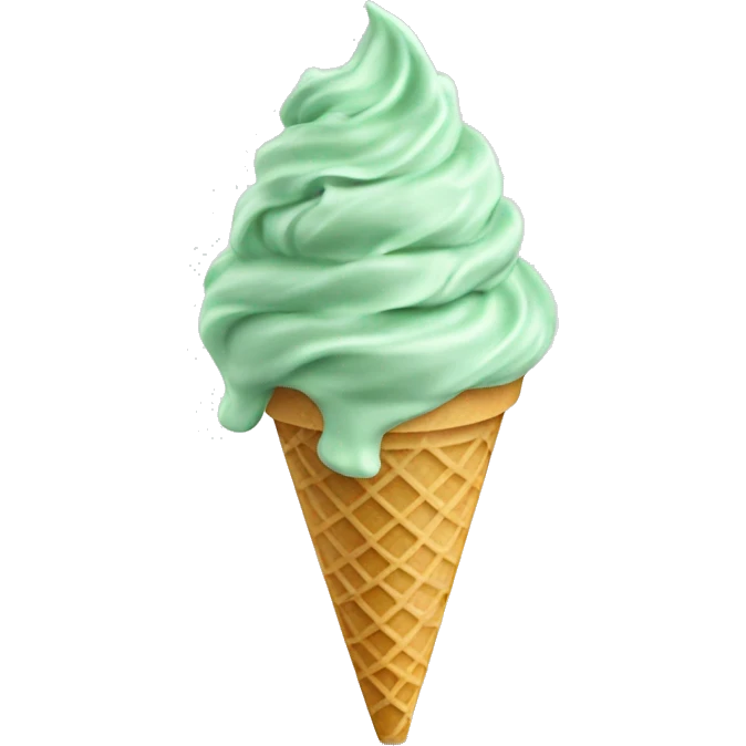Mint chip gelato in cone emoji