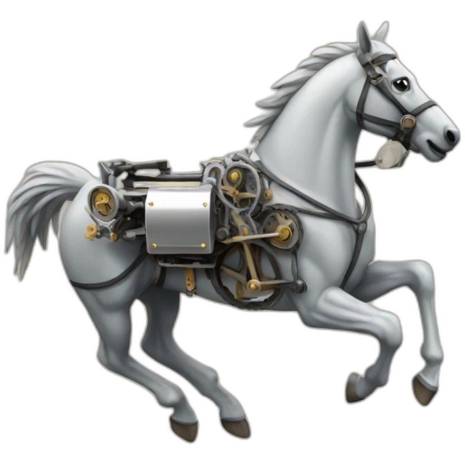 Mechanical running horse emoji