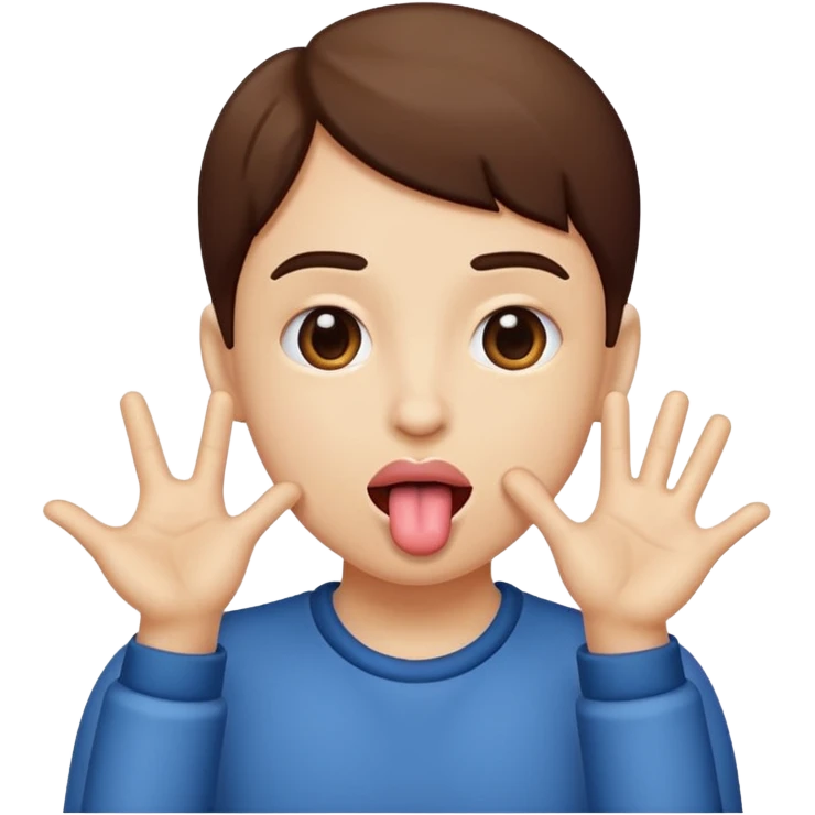 Tongue out with hands to the sides emoji