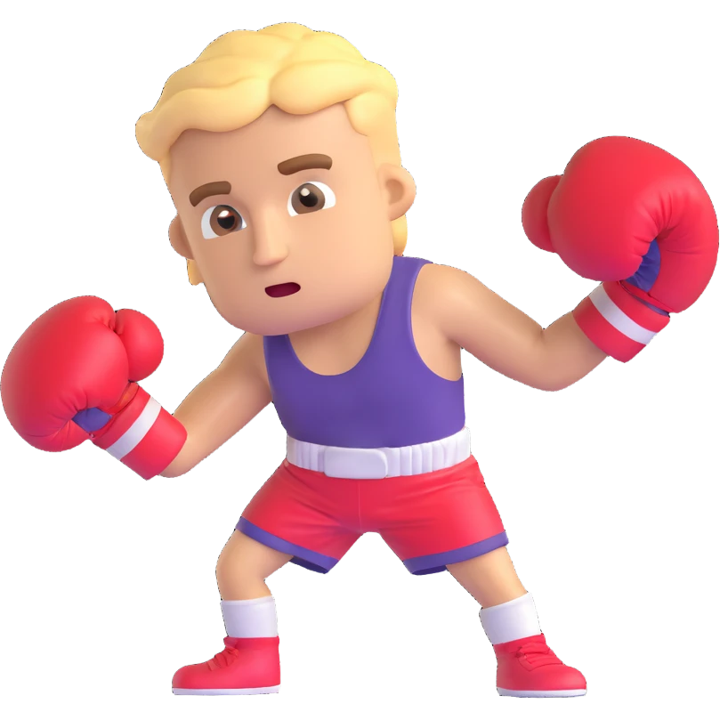 jake paul emoji, boxing gloves, determined face emoji