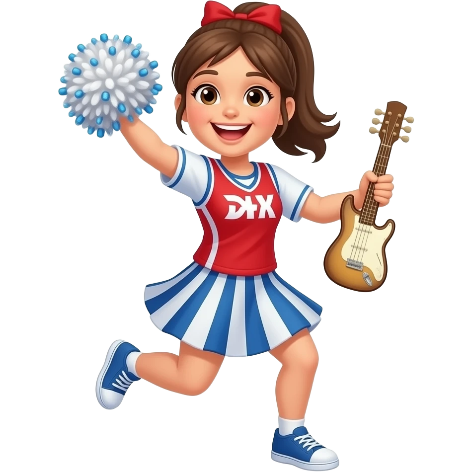 Dancing cheerful smile with musical instruments. emoji