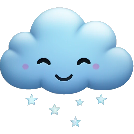 cloud with stars and crescent moo emoji
