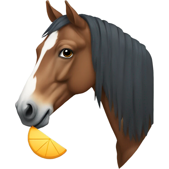 Horse eating a hexagon emoji