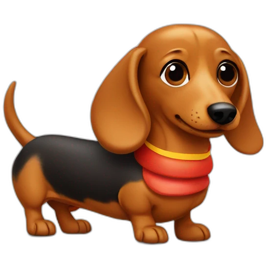 Dachshund wearing hotdog costume emoji