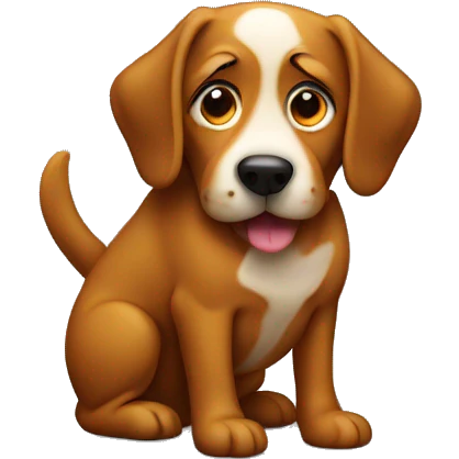 Dog taking a poop emoji