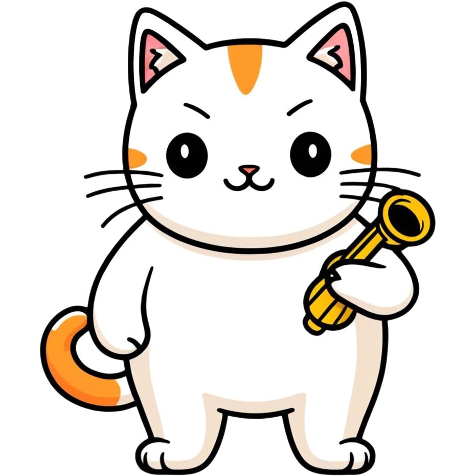De un gato gracioso con Gaga’s y in mate emoji