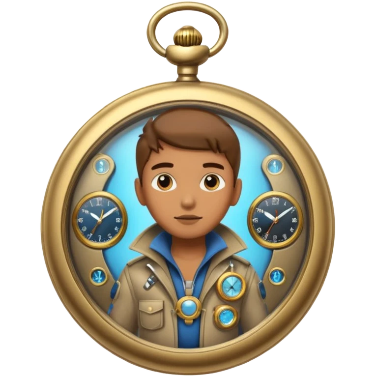 future Explorer with futuristic pocket watch emoji