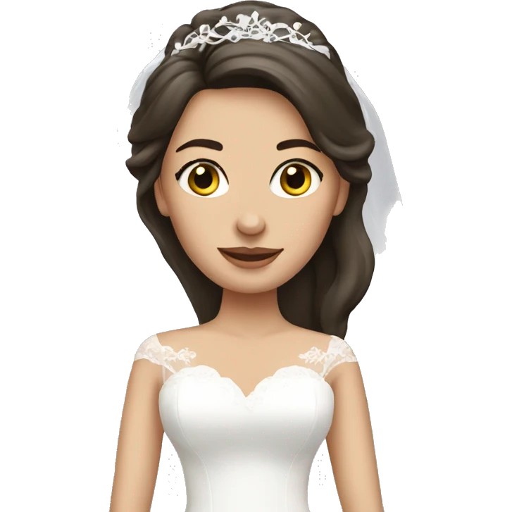 White brunette bride emoji