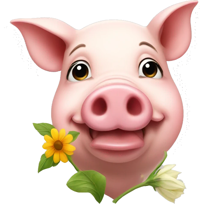 Pig with Flower emoji