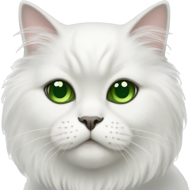 white persian cat with green eyes emoji